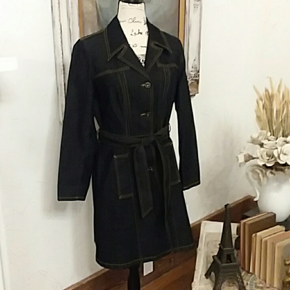 Bisou Bisou Jean Trench Coat/Dress, Petite LG